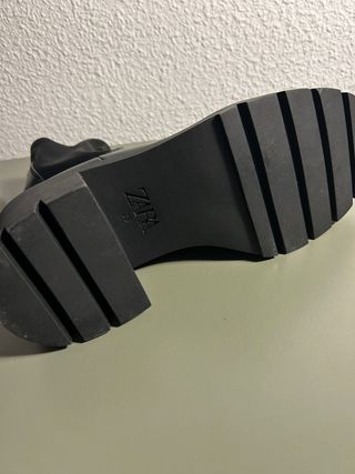 Botas Zara Track Talla 39 Mujer Negras