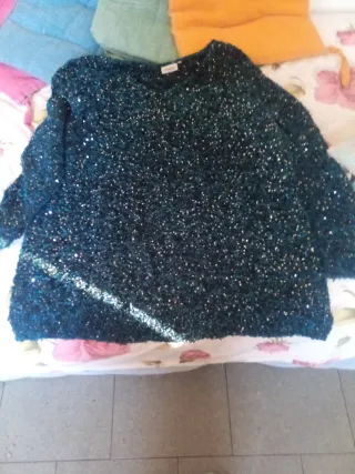 Maglione LASCANA luccicante blu/argento taglia uni
