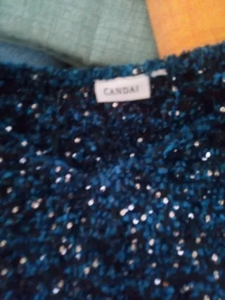 Maglione LASCANA luccicante blu/argento taglia uni