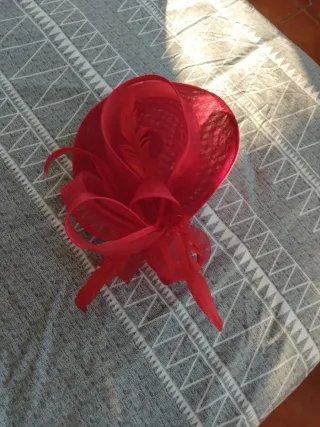 Pamela roja con plumas