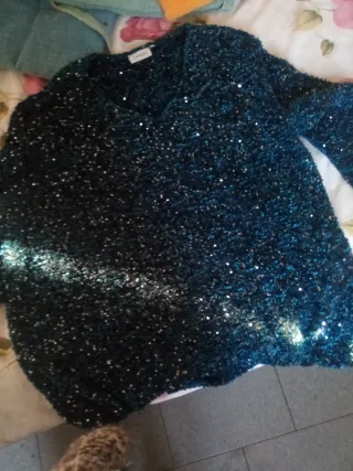 Maglione CANDAI blu brillantinato