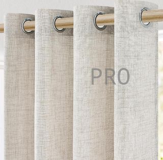 Cortine da Camera da Letto Matrimoniale in Lino Naturale Rustiche e Traslucide 140x240 CM