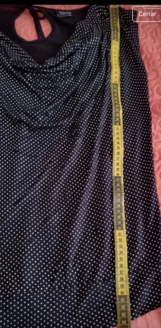 Blusa plateada y negra con lunares Talla XL