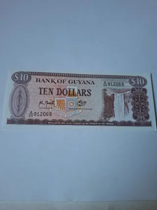 Biglietto da 10 Dollari Guyana 1996