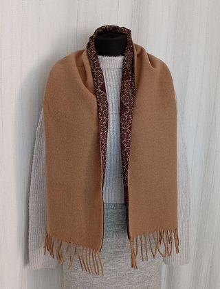 Bufanda Lana Reversible Jim Rannier Marrón Rojo