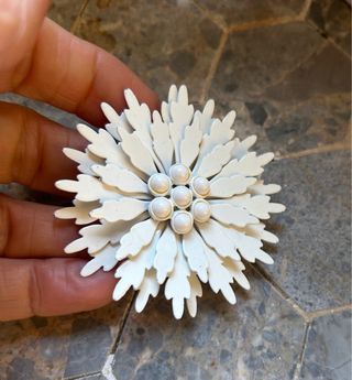 original American enamel art brooch from the 1960s