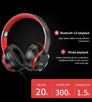 Auriculares Bluetooth Lenovo HD200 Negro/Rojo
