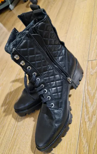 Botines Uterqüe Piel Negro Talla 42