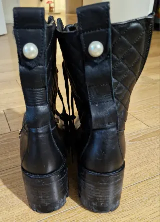 Botines Uterqüe Piel Negro Talla 42