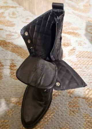 Botines Uterqüe Piel Negro Talla 42