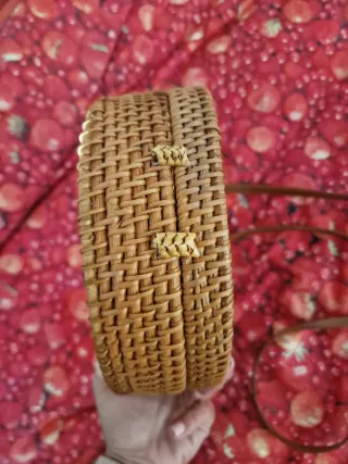 Borsetta tonda vintage in rattan