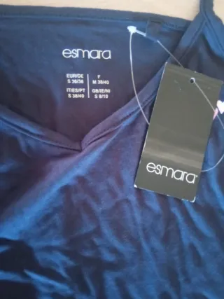 Mono corto Mango XS encaje azul