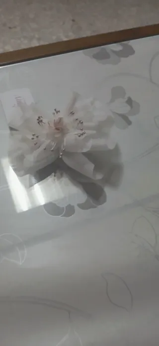 Diadema comunión flores rosa y blanco