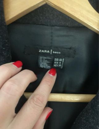 Abrigo Zara Gris Talla 40