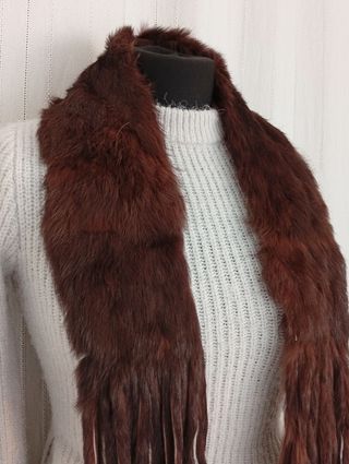 Bufanda de pelo natural marrón