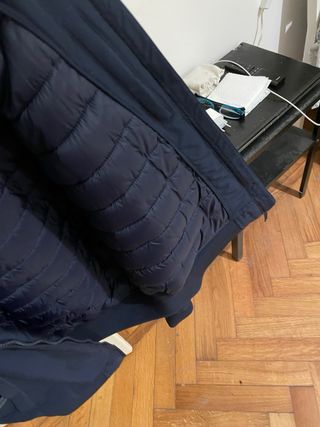 Piumino d'oca blu invernale