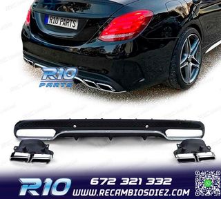 DIFUSOR MERCEDES CLASE C W205 AMG LOOK C63 SEDAN 14-17 + COL