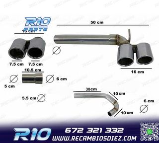 KIT ESCAPE BMW F30 F31 LOOK M3 COLAS DOBLES AMBOS LADOS