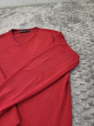Jersey Nautica V-Neck Rojo Talla L