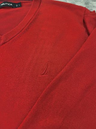 Jersey Nautica V-Neck Rojo Talla L