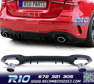 DIFUSOR MERCEDES CLASE A W177 18- A35 LOOK AMG NEGRO BRILLO