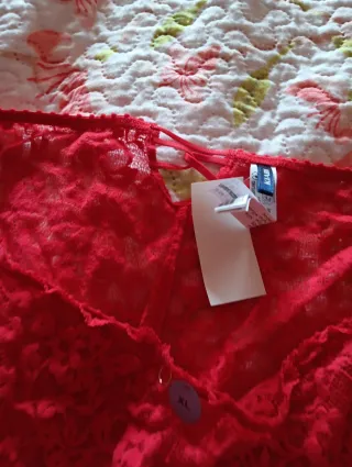 Lencería Mujer XL Roja y Negra Encaje