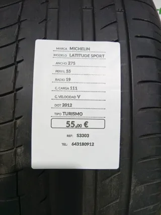 275 55 19 111V MICHELIN LATITUDE SPORT