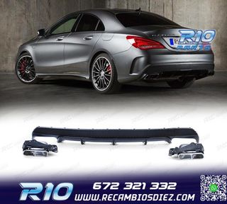 DIFUSOR MERCEDES CLA C117 13-16 LOOK AMG CLA45 NEGRO + COLAS