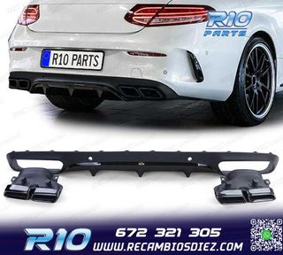 DIFUSOR MERCEDES CLASE C C205 COUPÉ 15-18 LOOK AMG PDC NEGR