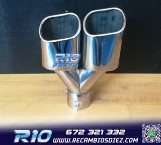 COLA ESCAPE DOBLE RECTANGULAR ACERO INOX