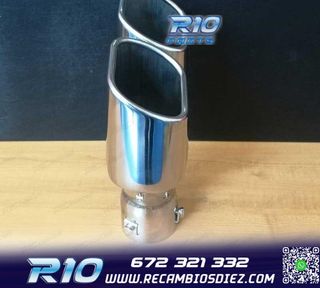 COLA ESCAPE DOBLE RECTANGULAR ACERO INOX