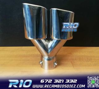 COLA ESCAPE DOBLE RECTANGULAR ACERO INOX