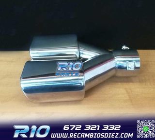 COLA ESCAPE DOBLE RECTANGULAR ACERO INOX