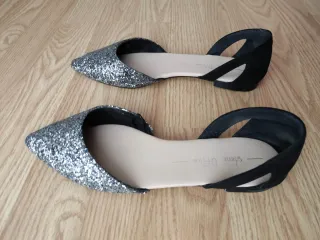 Zapatos planos negros con purpurina