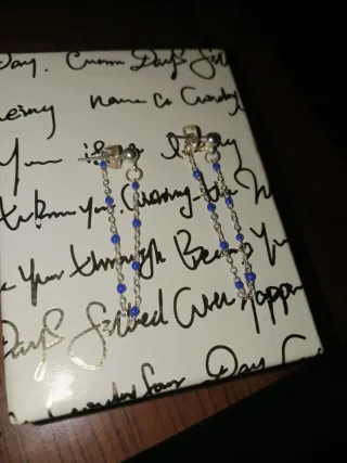 Pendientes de plata con cuentas azules