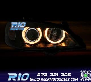 FAROS PARA OPEL ASTRA G 97-04 OJOS ANGEL FONDO NEGRO H7-H7