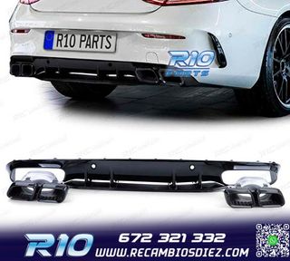 DIFUSOR MERCEDES CLASE C C205 COUPE 15-18 LOOK AMG C63 NEGRO