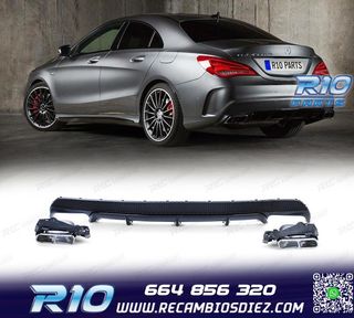 DIFUSOR MERCEDES CLA C117 13-16 LOOK AMG CLA45 NEGRO + COLAS