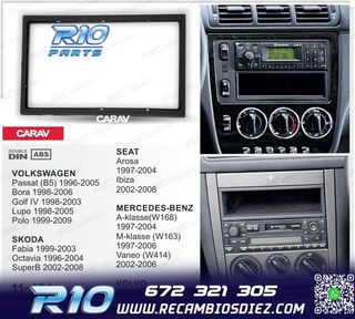 MARCO NEGRO RADIO 2-DIN PARA MERCEDES VOLKSWAGEN VW SKODA SE