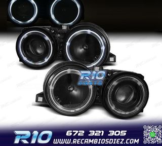 FAROS OJOS ANGEL BMW E30 82-94 FONDO NEGRO