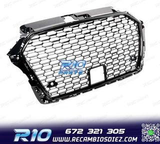 PARRILLA AUDI A3 8V 17-19 LOOK RS3 NEGRO ACC