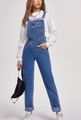 Peto vaquero largo azul SHEIN Talla M