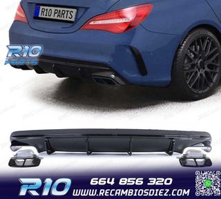 DIFUSOR MERCEDES CLA C117 16-19 LOOK AMG NEGRO BRILLO + COLA
