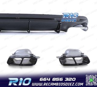 DIFUSOR MERCEDES CLA C117 16-19 LOOK AMG NEGRO BRILLO + COLA