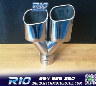 COLA ESCAPE DOBLE RECTANGULAR ACERO INOX