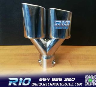 COLA ESCAPE DOBLE RECTANGULAR ACERO INOX