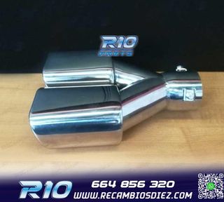 COLA ESCAPE DOBLE RECTANGULAR ACERO INOX