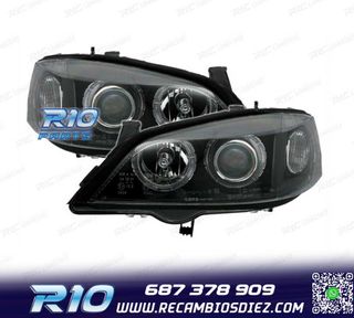FAROS PARA OPEL ASTRA G 97-04 OJOS ANGEL FONDO NEGRO H7-H7