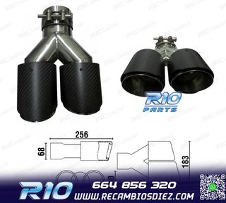 COLA ESCAPE CARBONO DOBLE DERECHA