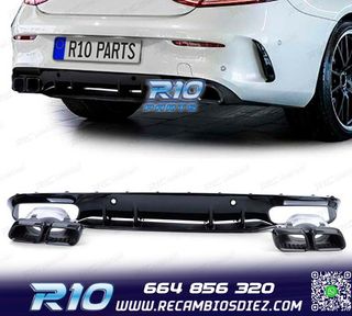 DIFUSOR MERCEDES CLASE C C205 COUPE 15-18 LOOK AMG C63 NEGRO